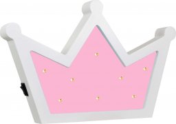  Polux Kinkiet LAMPA ścienna KORONA LED 3300K 310699 Polux dekoracyjna OPRAWA drewniana korona do pokoju dziecięcego różowa biała