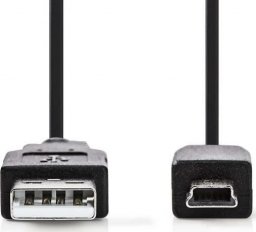Kabel USB Nedis Kabel USB 2.0 A Meski Mini 5-stykowy Meski 2,0 m Czarny