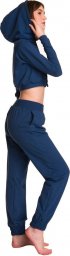  RENNWEAR Bluza damska dresowa krótka z dużym kapturem dziecięca dla dziewczynki jeansowy 140-146 cm