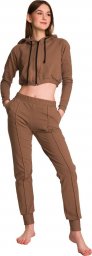  RENNWEAR Spodnie dresowe damskie z kantem kawowy 152-158 cm / XXS-XS