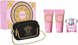  Versace Versace Bright Crystal EDT 90ml + balsam do ciała 100ml + żel pod prysznic 100ml + torebka