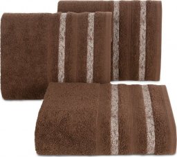  Eurofirany Ręcznik bawełniany z bordiurą w paski FARGO 70X140 brązowy