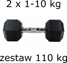 UnderFit Zestaw hantli hex UNDERFIT 2 x 1-10 kg (110kg)