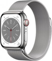 Smartwatch Apple Watch 8 GPS + Cellular 41mm Silver Stainless Steel Srebrny  (S7181338)