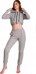  RENNWEAR Spodnie dresowe damskie z kantem melanż szary 164-168 cm / S-M