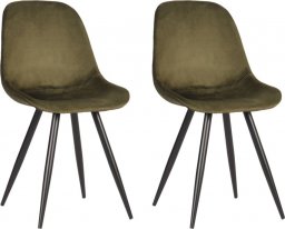  LABEL51 LABEL51 Krzesła stołowe Capri, 2 szt., 46x56x88 cm, zieleń wojskowa