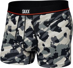  SAXX Bokserki męskie elastyczne krótkie SAXX NON-STOP STRETCH Trunk z rozporkiem Grunge Camo - Graphite S