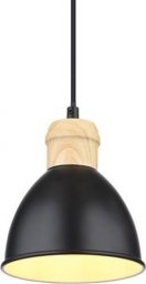 Lampa wisząca Globo Wisząca lampa loftowa Wiho 54018HS do sypialni czarna drewno