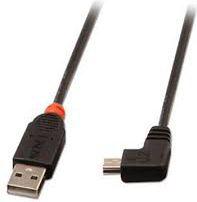 Kabel USB Lindy USB-A - miniUSB 0.5 m Czarny (31970)
