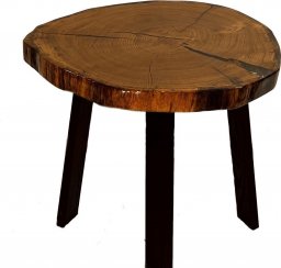  Wood & Resin Stolik z plastra drewna Żywica epoksydowa 56 cm x 60 cm x 5 cm Nogi 50 cm | Szlifowany, Lakierowany spód (matowy) PDOS_081131_Z03