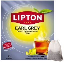 Lipton LIPTON EARL GREY Herbata Czarna 92 torebki