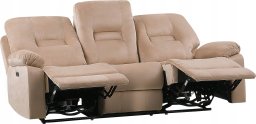 Beliani Sofa z elektryczną funkcją relaksu 3-osobowa welurowa LED z ładowarką beżowa BERGEN!