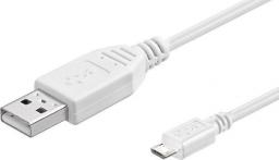 Kabel USB Goobay USB-A - microUSB 1.8 m Biały (95143)