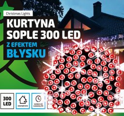 Okej Lux SOPLE 300 LED 15M CZERWONY TIMER FLASH