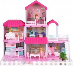  Multistore Duży domek dla lalek składany Villa + mebelki lalka ogród