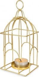  Home Styling Collection Lampion świecznik na świeczkę tealight metalowy złoty klatka dla ptaków