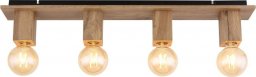Lampa sufitowa Globo Sufitowa lampa loftowa Erna 15655-4D do salonu drewniana
