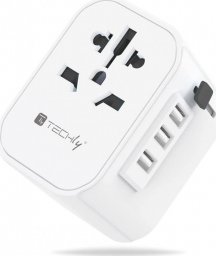 Techly Techly Adapter Podróżny Wtyków Zasilania EU/UK/USA Ładowarka 3x USB
