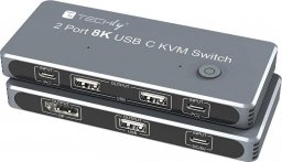 Przełącznik Techly TECHLY KVM USB-C Switch 8K DisplayPort 1.4 2xUSB-C 3xUSB 2.0 (365528) - 46280610