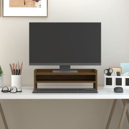  vidaXL Podstawka na monitor, miodowy brąz, 50x24x16 cm, lita sosna