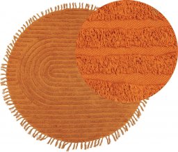  Beliani Lumarko Dywan okrągły bawełniany ø 140 cm pomarańczowy HALFETI!