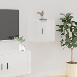  vidaXL Wisząca szafka telewizyjna, wysoki połysk, biała, 40x34,5x40 cm