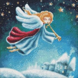  Ideyka Diamentowa Mozaika - Bożonarodzeniowy anioł 40x40