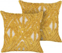  Beliani Lumarko 2 bawełniane poduszki dekoracyjne w geometryczny wzór 45 x 45 cm żółte ALCEA!