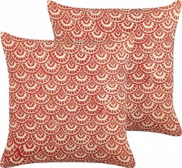  Beliani Lumarko 2 bawełniane poduszki dekoracyjne w geometryczny wzór 45 x 45 cm czerwone RHUS!