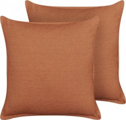  Beliani Lumarko 2 lniane poduszki dekoracyjne 45 x 45 cm pomarańczowe SAGINA!