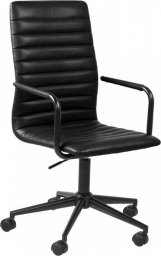 Krzesło biurowe King Home Fotel biurowy Winslow obrotowy tapicerowany ekoskórą czarny