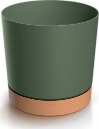  Prosperplast Doniczka z podstawką okrągła zielona Tubo 10,8 cm