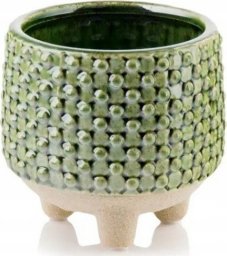  Polnix Osłonka ceramiczna na nóżkach zielona 12 cm
