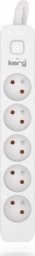 Kerg Przedłużacz KERG z wyłącznikiem-5 gniazd-biało-szary-3m-16A-H05VV-F-3x1,5mm2