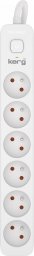 Kerg Przedłużacz KERG z wyłącznikiem-6 gniazd-biało-szary-3m-16A-H05VV-F-3x1,5mm2