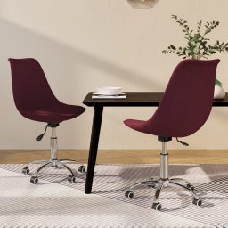  vidaXL Obrotowe krzesła stołowe, 2 szt., fioletowe, obite tkaniną