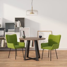  vidaXL Krzesła stołowe, 2 szt., jasnozielone, aksamitne