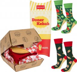  Soxo 3 x Męskie Skarpetki SOXO | Hamburger w pudełku | Kebab w pudełku | zabawny prezent dla Niego 4045