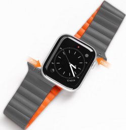  Dux Ducis Dux Ducis Magnetic Strap pasek Apple Watch Ultra bransoletka magnetyczna opaska szaro-pomarańczowy (Chain Version)