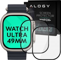  Alogy Alogy 2x Szkło na smartwatch elastyczne 3D do Apple Watch Ultra 49mm Black uniwersalny