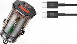 Ładowarka XO XO Clear ładowarka samochodowa CC50 PD 30W QC 24W 1x USB 1x USB-C dymiona + kabel USB-C - USB-C