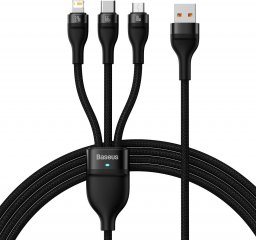 Kabel USB Baseus USB-A - USB-C + microUSB + Lightning 1.2 m Czarny (baseus_20230113124335)