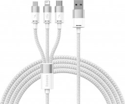 Kabel USB Baseus USB-A - microUSB + Lightning 1.2 m Biały (BSU3940)