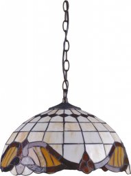 Lampa wisząca Kaja Lampa wisząca Witraż K-P161122 na łańcuchu kremowa brązowa