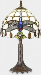 Lampa stołowa rzezbyzbrazu Lampa Witrażowa w Stylu Tiffany do Sypialni Ważka Kremowa Prezent dla Babci