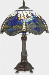 Lampa stołowa rzezbyzbrazu Lampa Witrażowa w Stylu Tiffany Ważka Granatowa