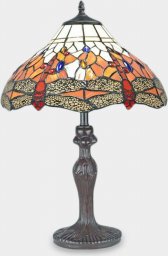 Lampa stołowa rzezbyzbrazu Lampa Witrażowa w Stylu Tiffany Ważka Oranż