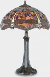 Lampa stołowa rzezbyzbrazu Lampa Witrażowa w Stylu Tiffany Ważka Pomarańczowa