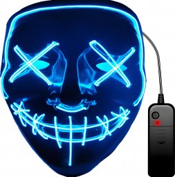  Retoo Maska LED Halloween Purge - niebieska