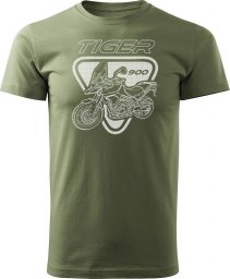  Topslang Koszulka motocyklowa z motocyklem na motor Triumph Tiger 900 męska khaki REGULAR M